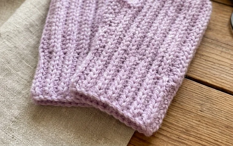 Free Crochet Ribbed Fingerless Gloves Pattern - Crochet Bits