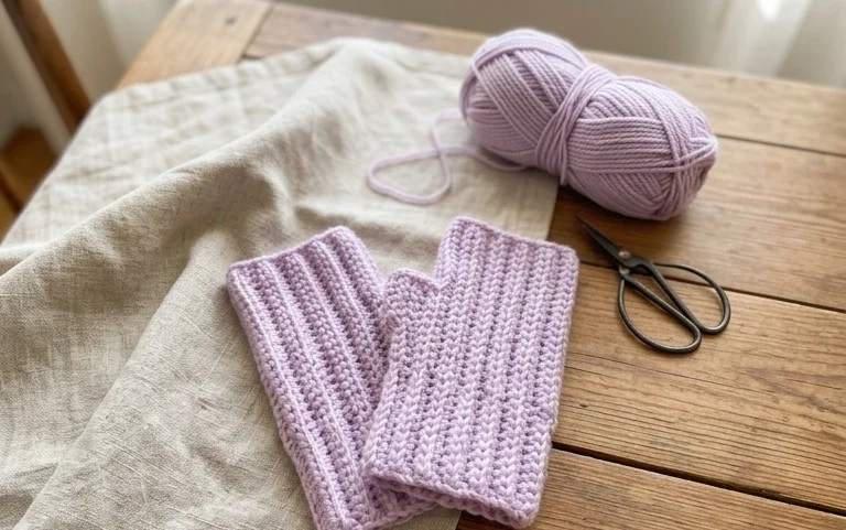 Free Easy Crochet Ribbed Fingerless Gloves Step-by-Step