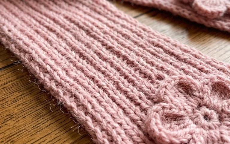 Self-Fastening Flower Scarf Free Knitting Pattern